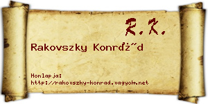 Rakovszky Konrád névjegykártya